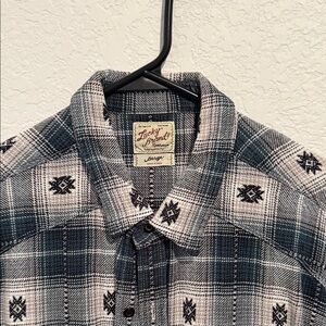 Lucky Brand Black and Gray Patterned Shirt